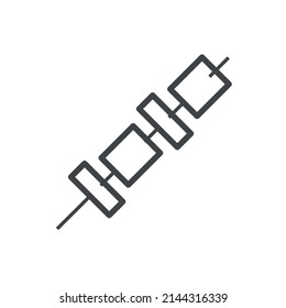 Vector linear icon with kebab