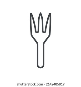 Vector linear icon with kitchen fork