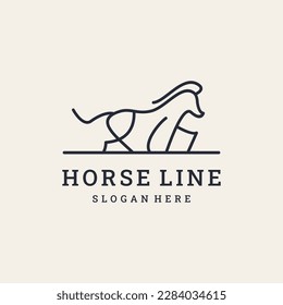 Vector linear icon and logo horse design element  horse vector .