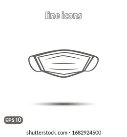 Vector linear icon medical mask. Modern simple flat icon for website design, logo, application, user interface. Vector EPS10