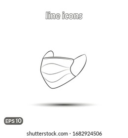 Vector linear icon medical mask. Modern simple flat icon for website design, logo, application, user interface. Vector EPS10