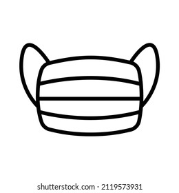 Vector linear icon with medical mask