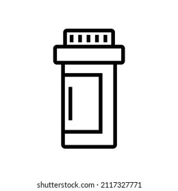 Vector linear icon with medicine packaging