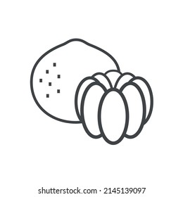 Vector linear icon with orange