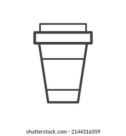Vektorlinesymbol mit Papierglas