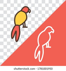 Vector linear icon with parrot