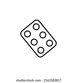 Icono lineal del vector con placa de píldora