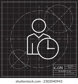 Vector linear icon related to business process, team work and human resource management. Mono line pictogram and infographic design element