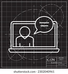 Vector linear icon related to business process, team work and human resource management. Mono line pictogram and infographic design element