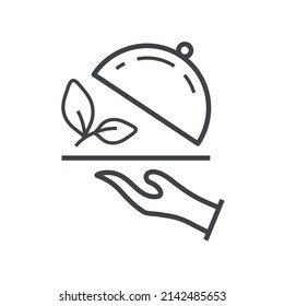 Vector linear icon with salad