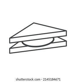 Vector linear icon with sandwich