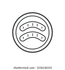 Vector linear icon with sausages