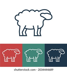 Vector linear icon with sheep