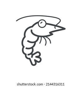 Vector linear icon with shrimp