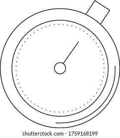 Vector linear icon of stopwatch for counting time in training or competition, isolated on white background