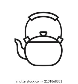 Vector linear icon with teapot