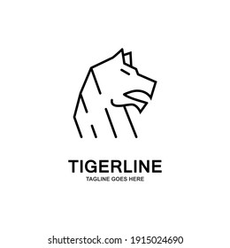 Vector linear icon and tiger logo design element. unique and simple design. modern templates
