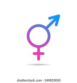 Vector linear icon transgender symbol isolated on white background