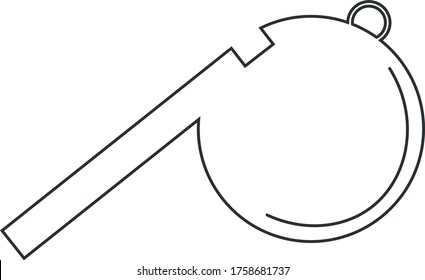 Vector linear icon of whistle isolated on white background