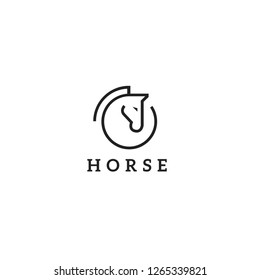 Vector linear icons and logo design elements - horse vector