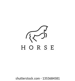 Vector linear icons and logo design elements - horse vector