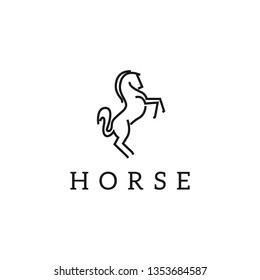 Vector linear icons and logo design elements horse - vector