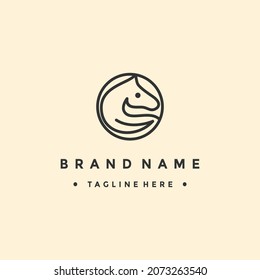 Vector linear icons and logo design elements - horse vector