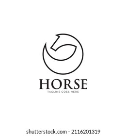 Vector linear icons and logo design elements - horse vector