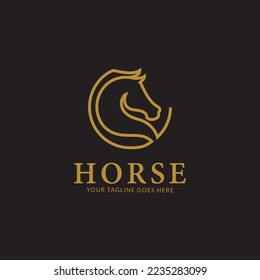 Vector linear icons and logo design elements - horse vector