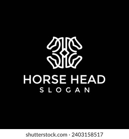 Iconos lineales vectoriales y elementos de diseño de logotipo - vector de caballo