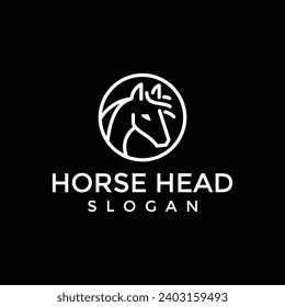 Vector linear icons and logo design elements - horse vector