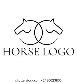 Vector linear icons and logo design elements - horse vector