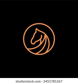 Vector linear icons and logo design elements - horse vector	