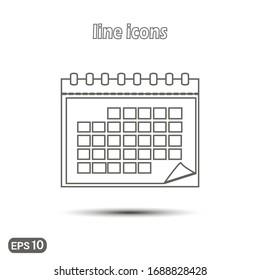 Vector linear iconthe calendar. Modern simple flat icon for website design, logo, application, user interface. Vector EPS10