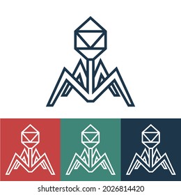 Vector linear illustration with bacteriophage