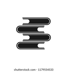 Vector  linear illustration of books in black monochrome colors.A stack of textbooks.