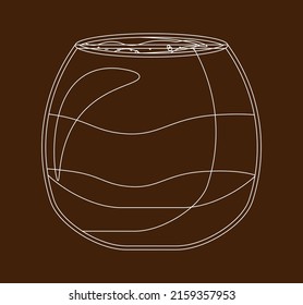 Vector linear illustration of a coffee mug with coffee beans. Suitable for creating a logo, design, postcard, banner, background, template. Simple doodle style.