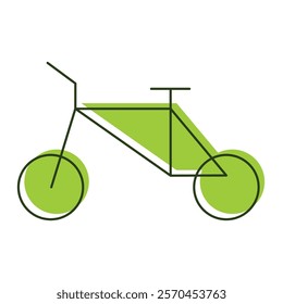 Vector linear illustration of an eco bike icon on a white background.