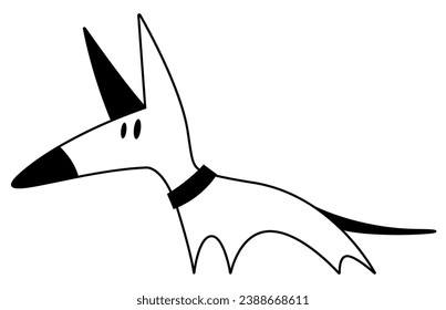 vector linear illustration of a funny cute pitbull dog isolated on a white background. Useful for pet stores, dog clothing, dog products, dog courses, food, kennel clubs, printing, cards, web, design