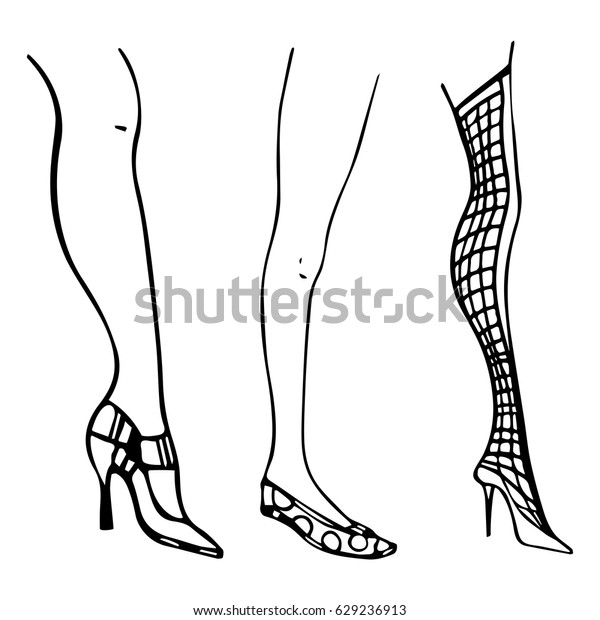 Vector Linear Illustration Legs Isolated On Stock Vector (Royalty Free ...