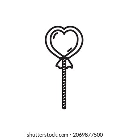 Vector linear illustration of lollipop in cartoon style