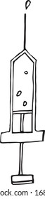 Vector linear illustration of a syringe