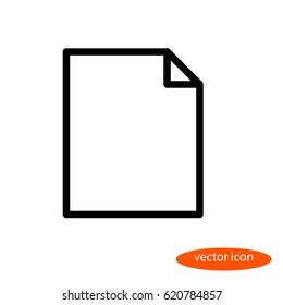 Vector linear image of a blank sheet of paper, a flat line icon.
