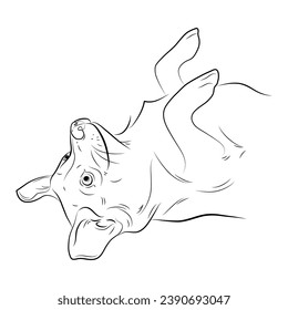Vector linear image of a dog.