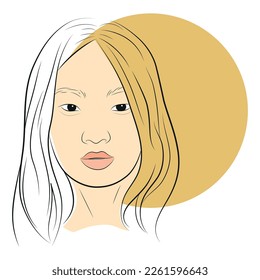 Imagen lineal vectorial de una niña.