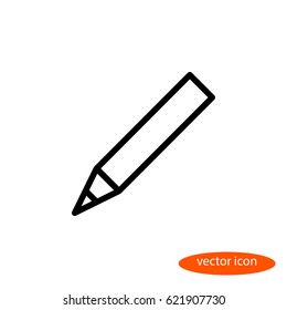 Vector linear image of a pencil for drawing, a flat line icon.