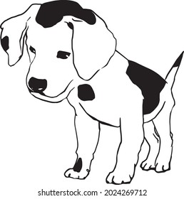 Vector linear image of a puppy. For design, clothing and interior design. Coloring.
