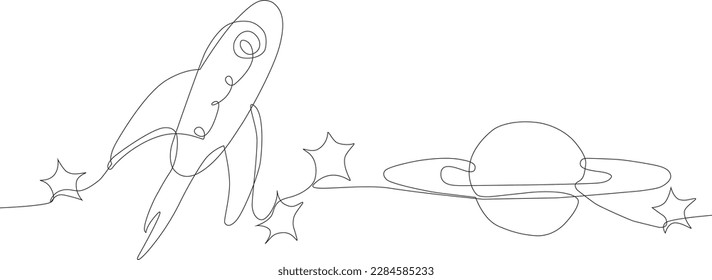 vector linear image. world Aviation and Cosmonautics Day. a continuous line. background for the design.