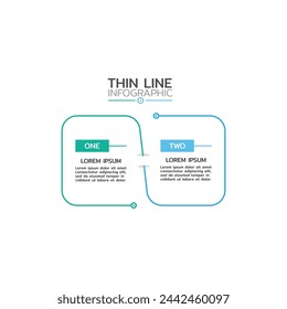 Vector linear infographic. Timeline with 2 option. Can be used for workflow layout, diagram, annual report, web design.Vector business template for presentation.