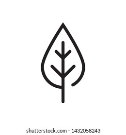 Vector linear leaf icon. Vector image